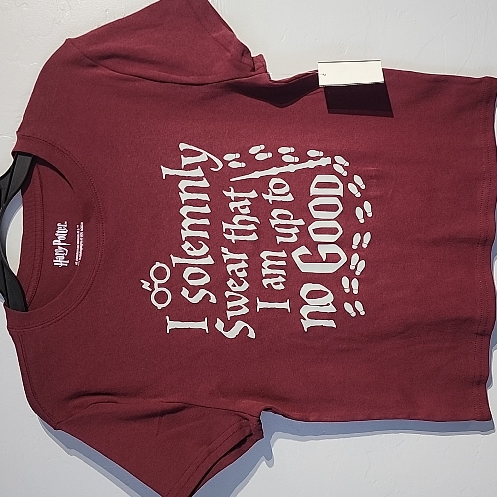 Harry Potter burgundy girls T-Shirt sz 16-18 "I Solemnly Swear That I Am Up To N